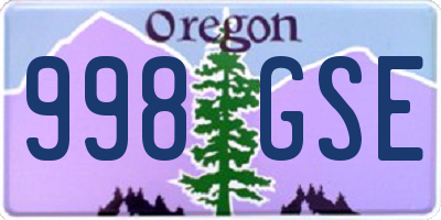 OR license plate 998GSE