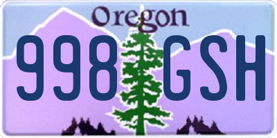 OR license plate 998GSH