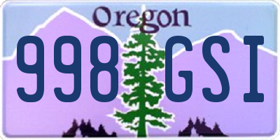 OR license plate 998GSI