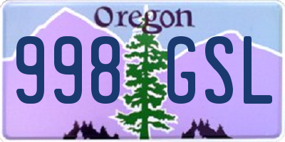 OR license plate 998GSL