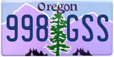 OR license plate 998GSS