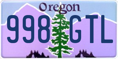 OR license plate 998GTL