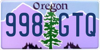 OR license plate 998GTQ