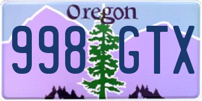 OR license plate 998GTX
