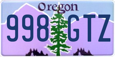 OR license plate 998GTZ