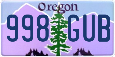 OR license plate 998GUB