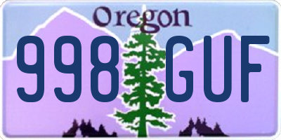 OR license plate 998GUF