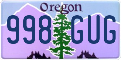OR license plate 998GUG