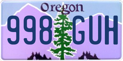 OR license plate 998GUH