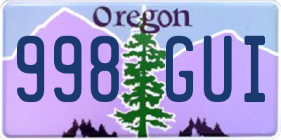 OR license plate 998GUI