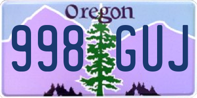 OR license plate 998GUJ