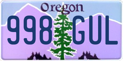 OR license plate 998GUL