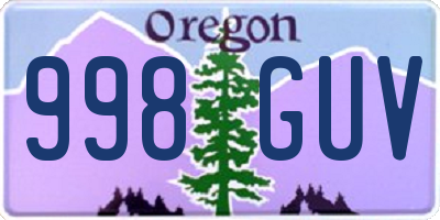 OR license plate 998GUV