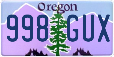 OR license plate 998GUX