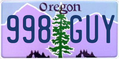 OR license plate 998GUY