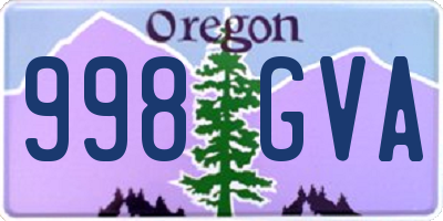 OR license plate 998GVA