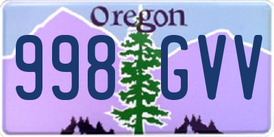 OR license plate 998GVV