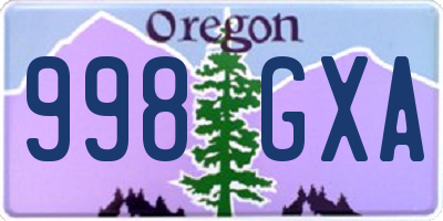 OR license plate 998GXA