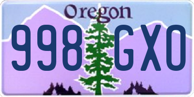 OR license plate 998GXO