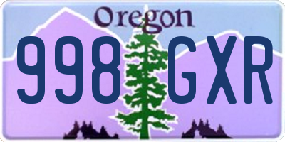 OR license plate 998GXR
