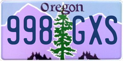 OR license plate 998GXS