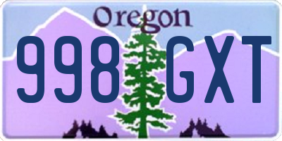OR license plate 998GXT