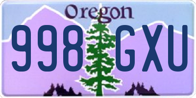 OR license plate 998GXU