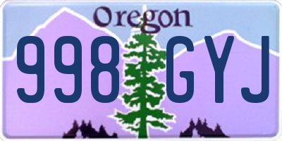 OR license plate 998GYJ