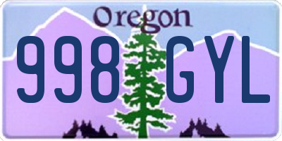 OR license plate 998GYL