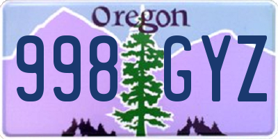 OR license plate 998GYZ