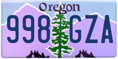 OR license plate 998GZA