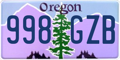 OR license plate 998GZB
