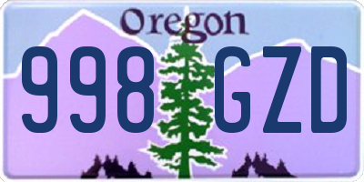 OR license plate 998GZD