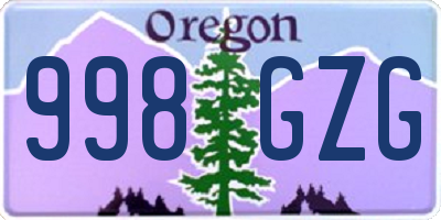 OR license plate 998GZG
