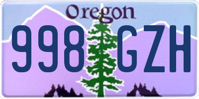 OR license plate 998GZH