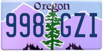 OR license plate 998GZI