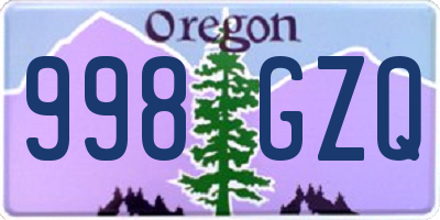 OR license plate 998GZQ