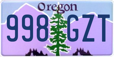 OR license plate 998GZT