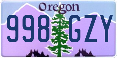 OR license plate 998GZY