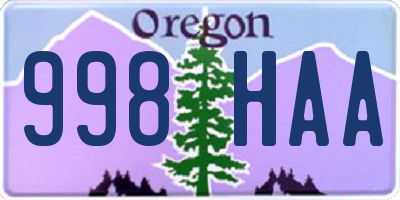 OR license plate 998HAA