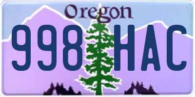 OR license plate 998HAC