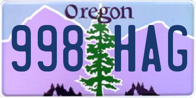 OR license plate 998HAG