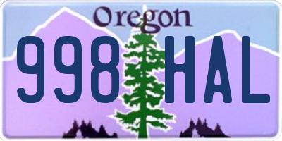 OR license plate 998HAL