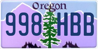 OR license plate 998HBB