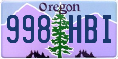 OR license plate 998HBI
