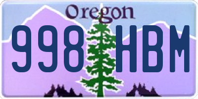 OR license plate 998HBM