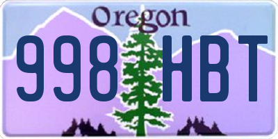 OR license plate 998HBT