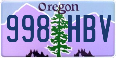 OR license plate 998HBV