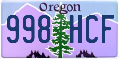 OR license plate 998HCF