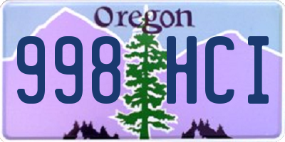 OR license plate 998HCI